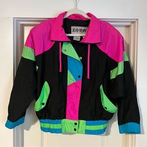 Vintage neon windbreaker jacket